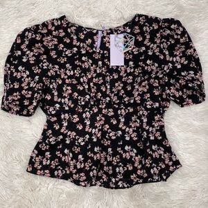 NWT Good Luck Girl Floral Top